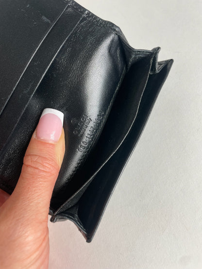 Vintage Gucci Monogram Leather Card Holder Black
