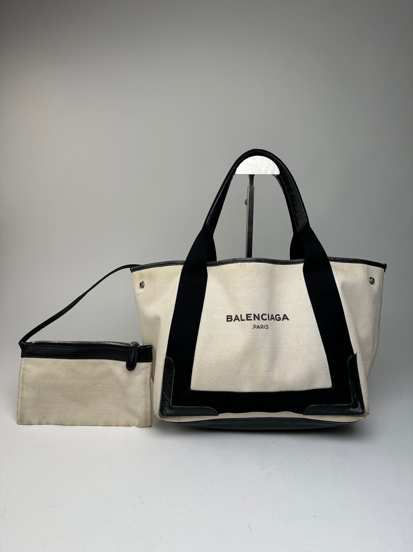 Vintage Balenciaga Tote Bag Black White