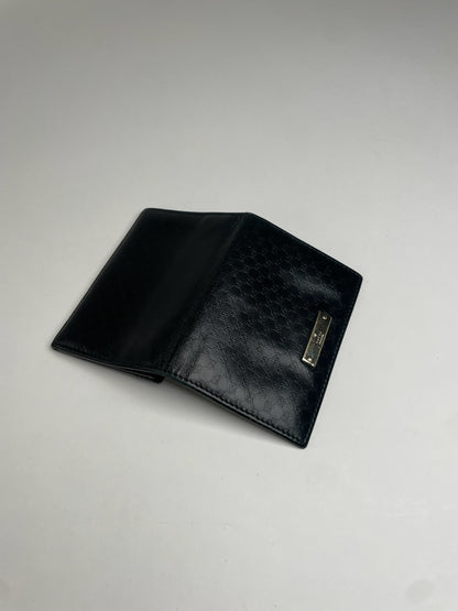 Vintage Gucci Monogram Leather Card Holder Black