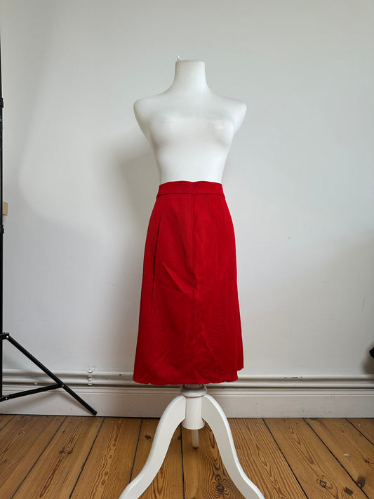 Vintage Yves Saint Laurent Wool Skirt Red S