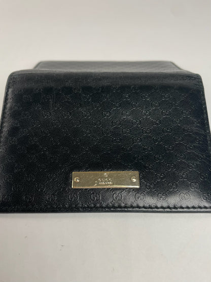 Vintage Gucci Monogram Leather Card Holder Black