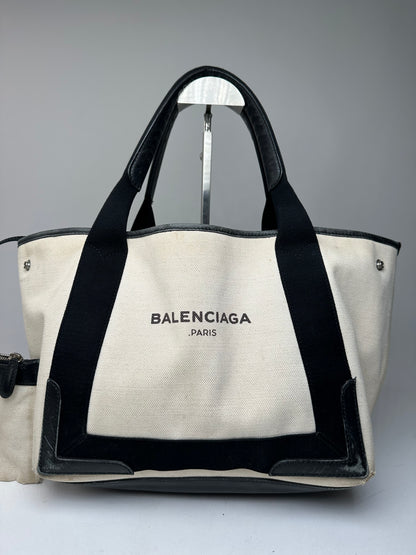 Vintage Balenciaga Tote Bag Black White