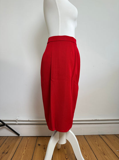 Vintage Yves Saint Laurent Wool Skirt Red S
