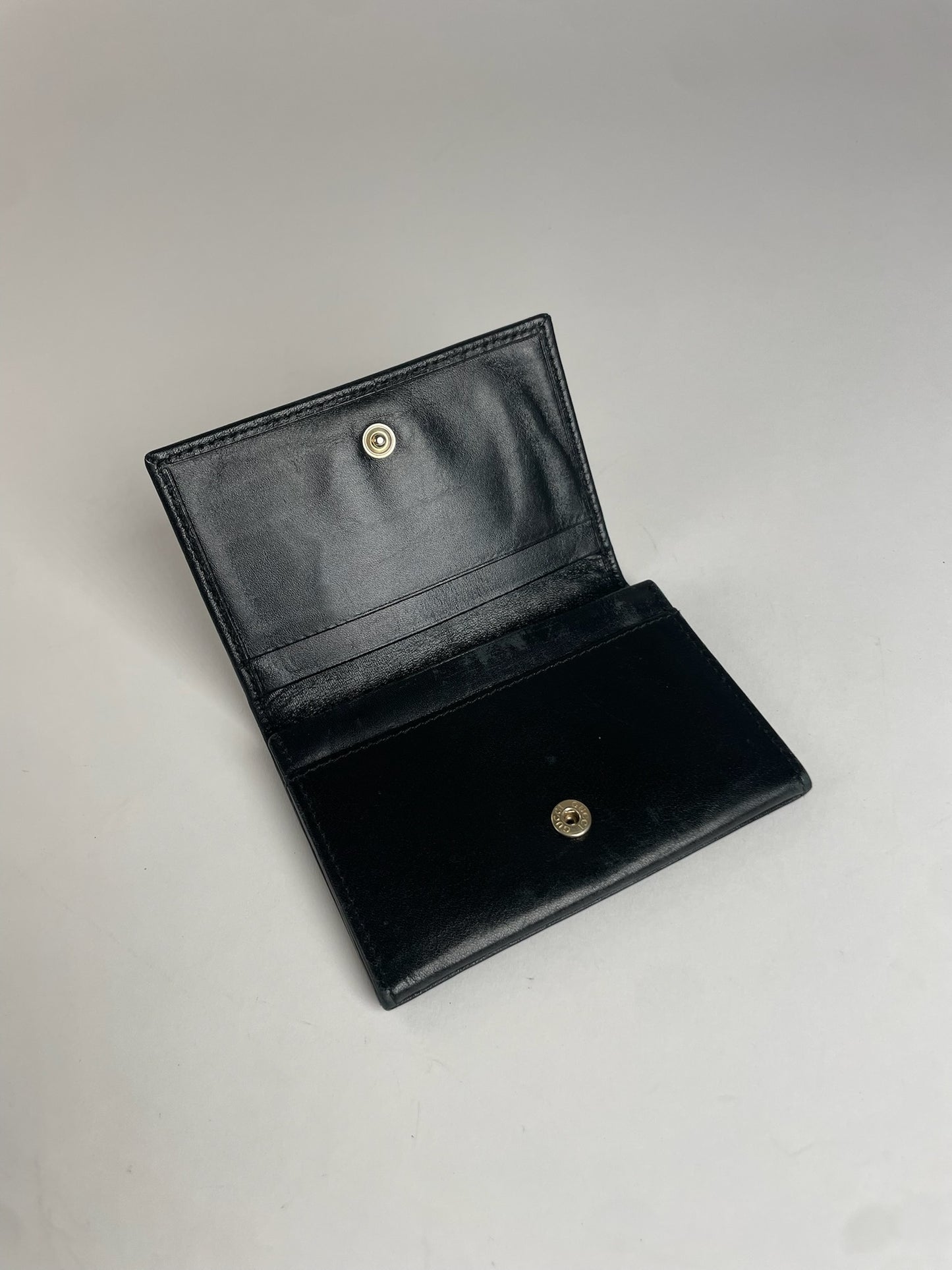 Vintage Gucci Monogram Leather Card Holder Black