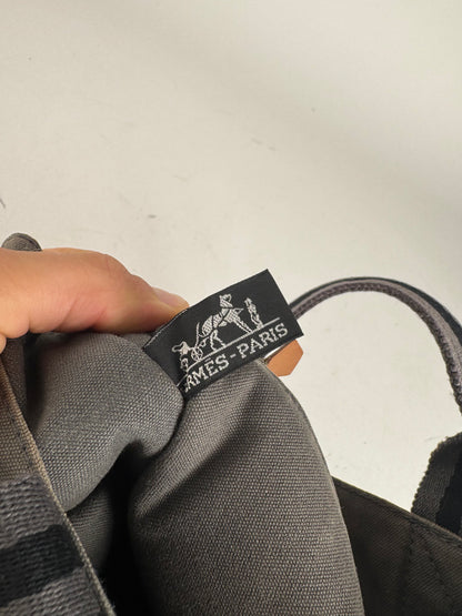 Vintage Hermes Mini Tote Bag Grey black