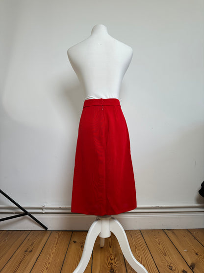Vintage Yves Saint Laurent Wool Skirt Red S