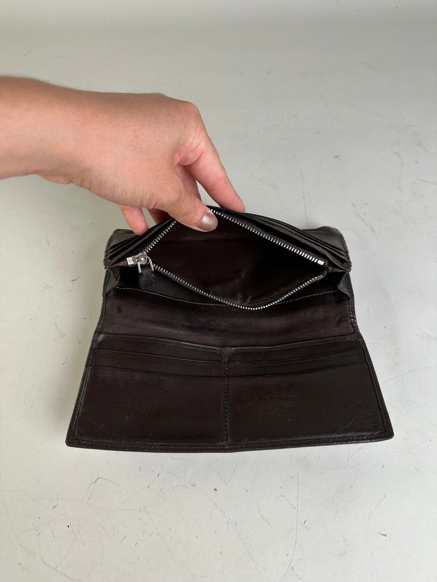 Vintage Loewe Leather Long Wallet Black