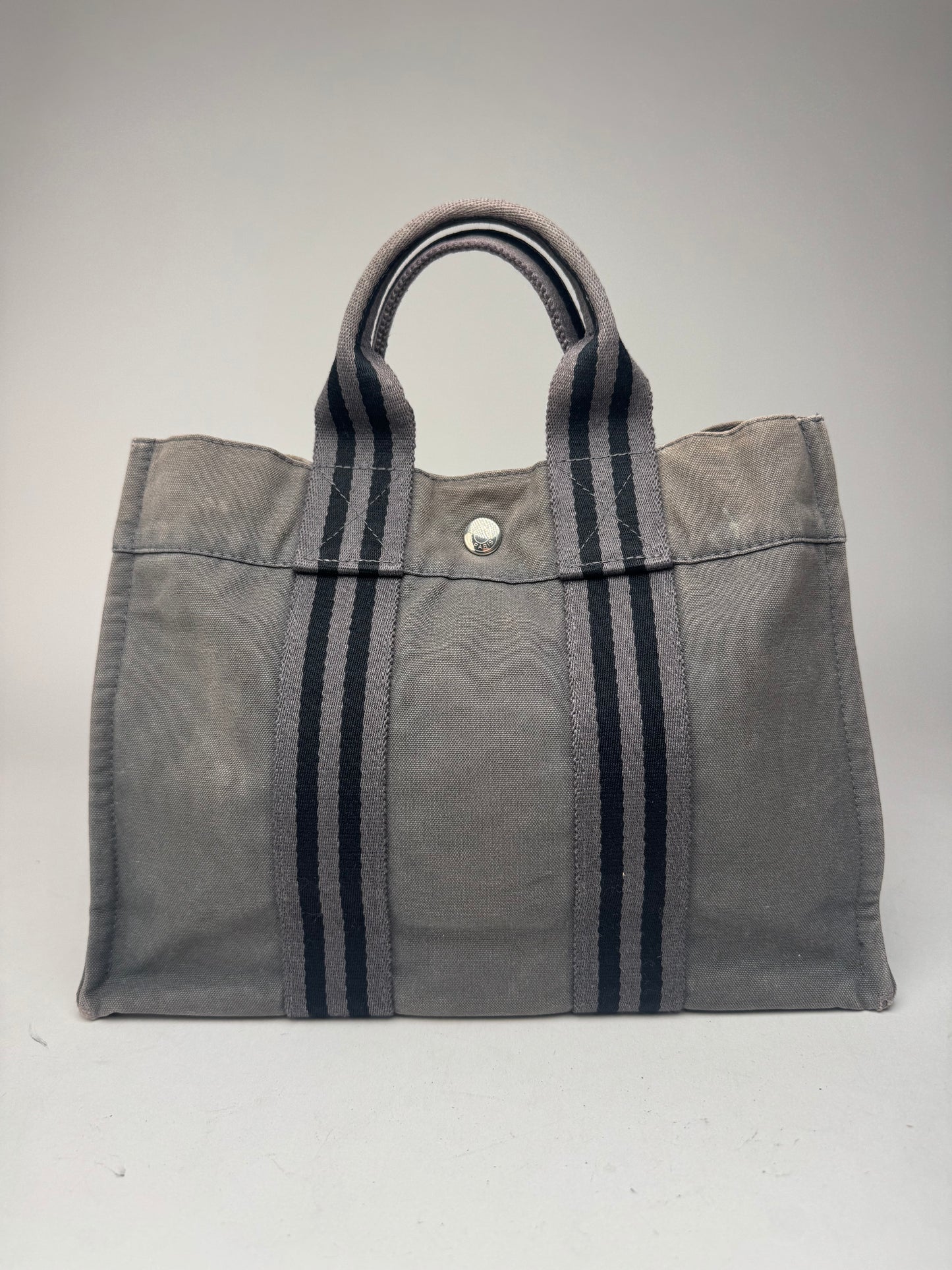 Vintage Hermes Mini Tote Bag Grey black