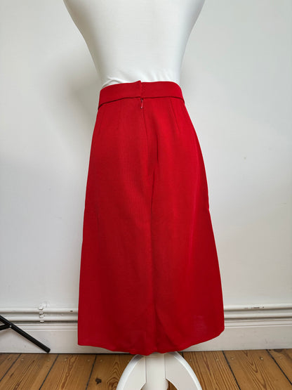 Vintage Yves Saint Laurent Wool Skirt Red S