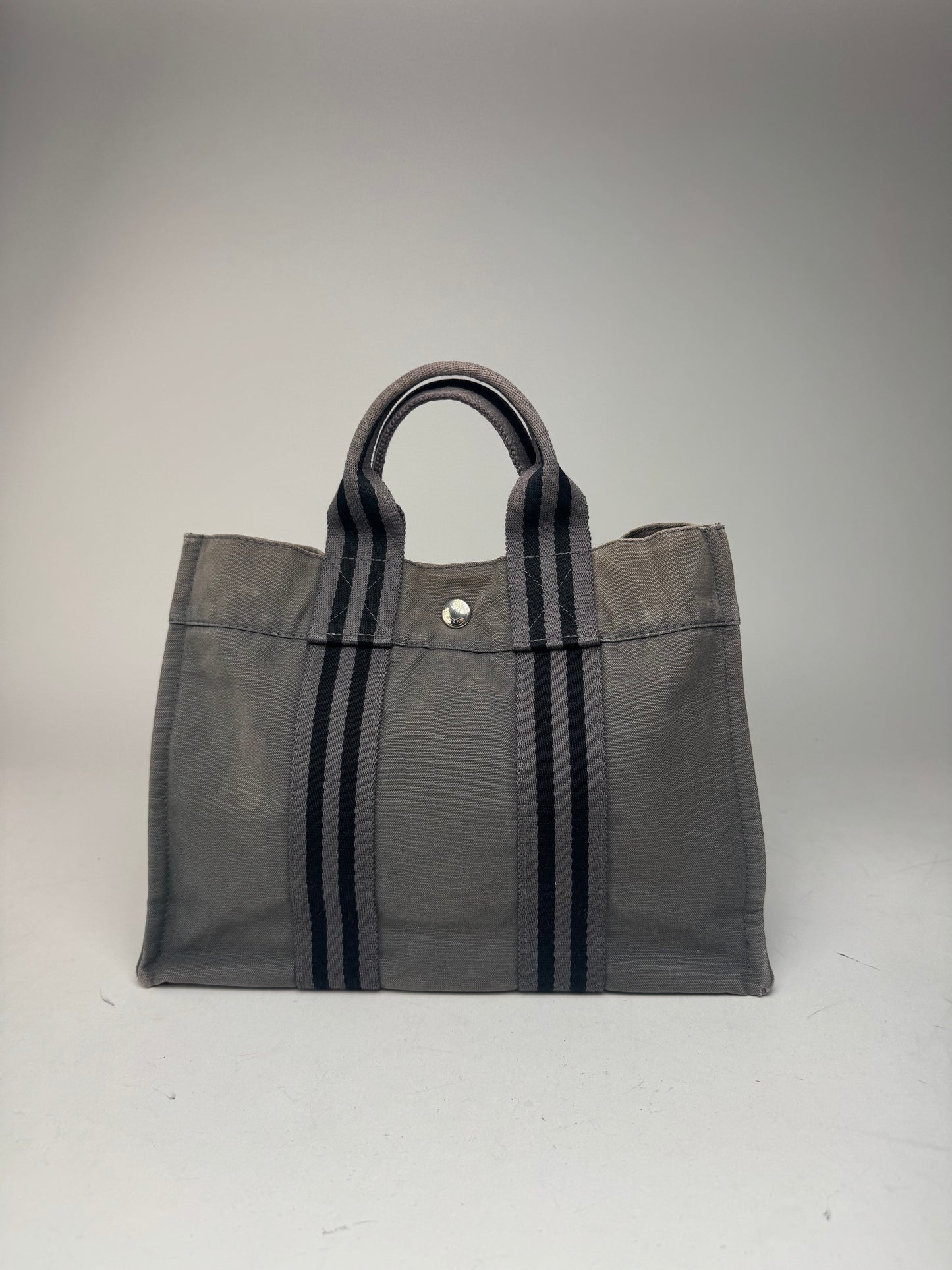 Vintage Hermes Mini Tote Bag Grey black