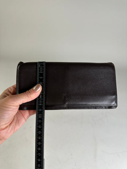 Vintage Loewe Leather Long Wallet Black