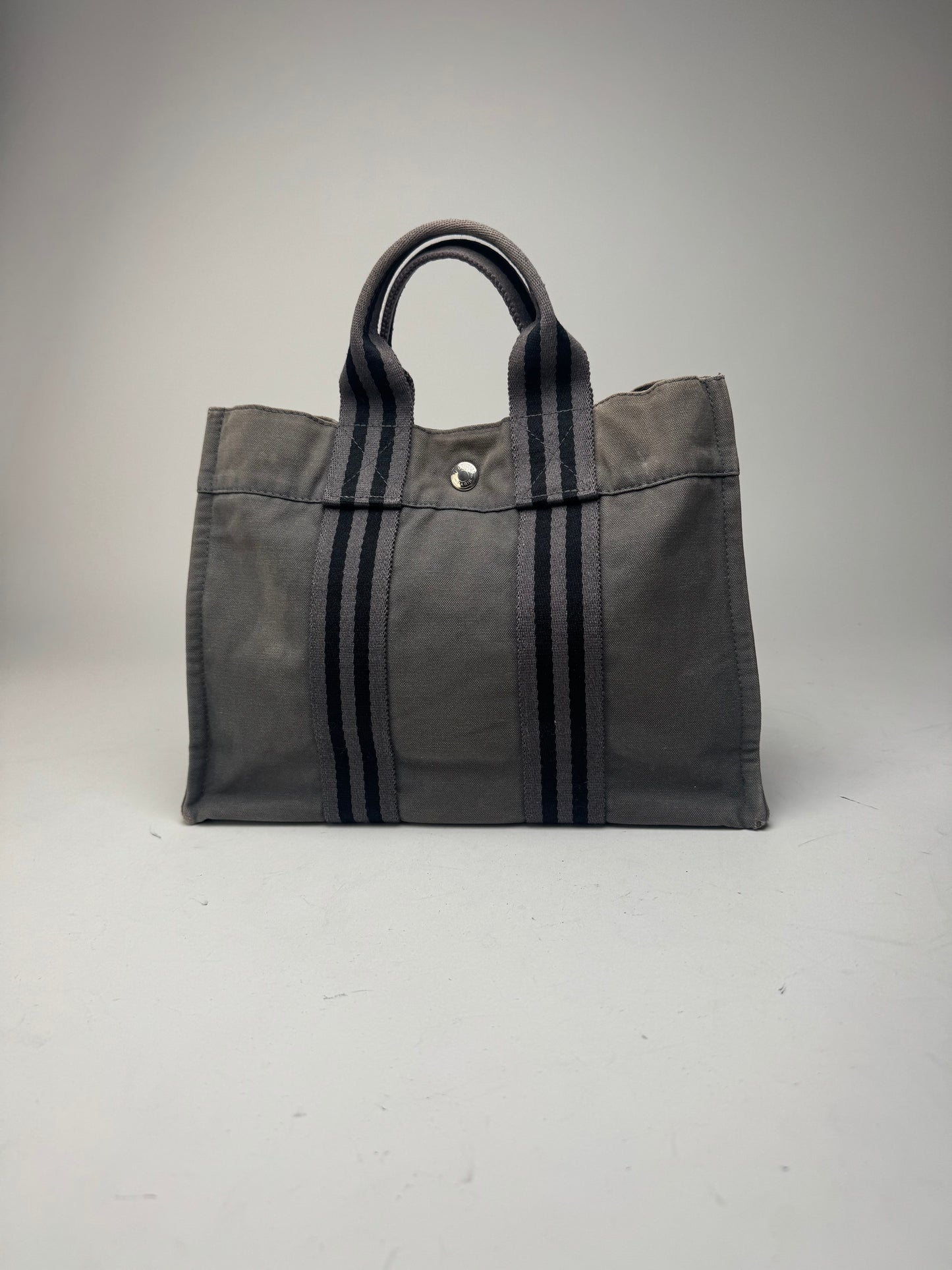 Vintage Hermes Mini Tote Bag Grey black