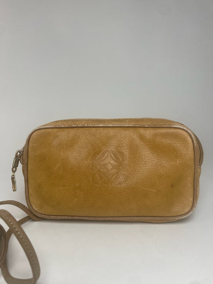 Vintage Loewe Madrid Anagram Leather Shoulder Bag Yellow