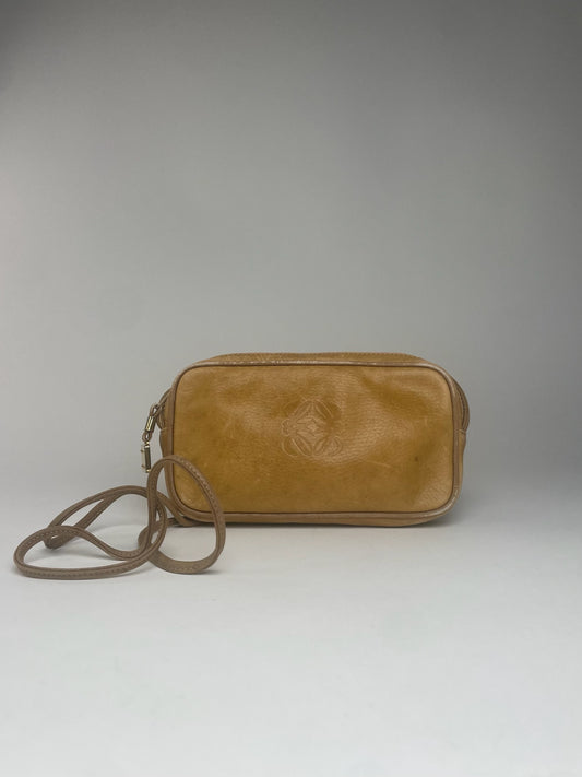 Vintage Loewe Madrid Anagram Leather Shoulder Bag Yellow