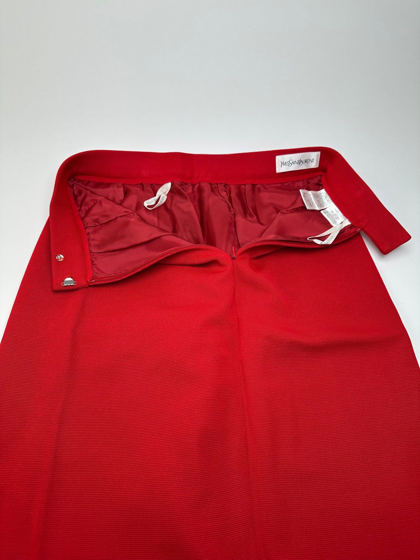 Vintage Yves Saint Laurent Wool Skirt Red S