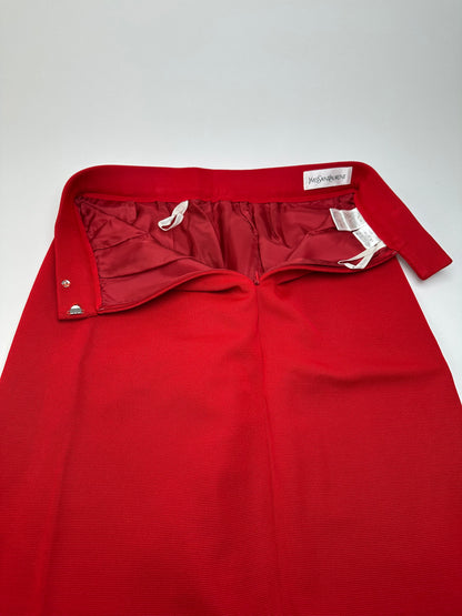 Vintage Yves Saint Laurent Wool Skirt Red S