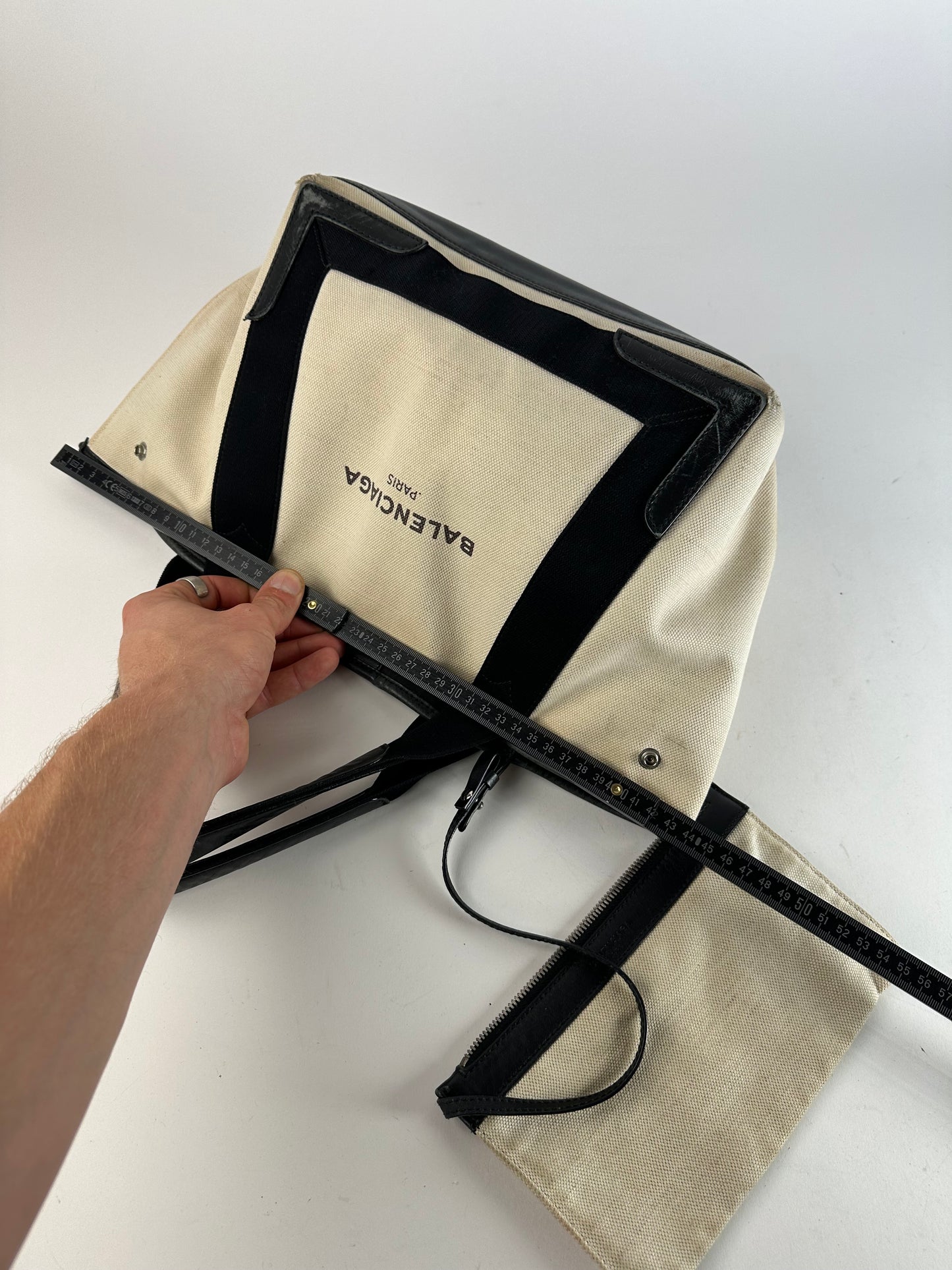 Vintage Balenciaga Tote Bag Black White