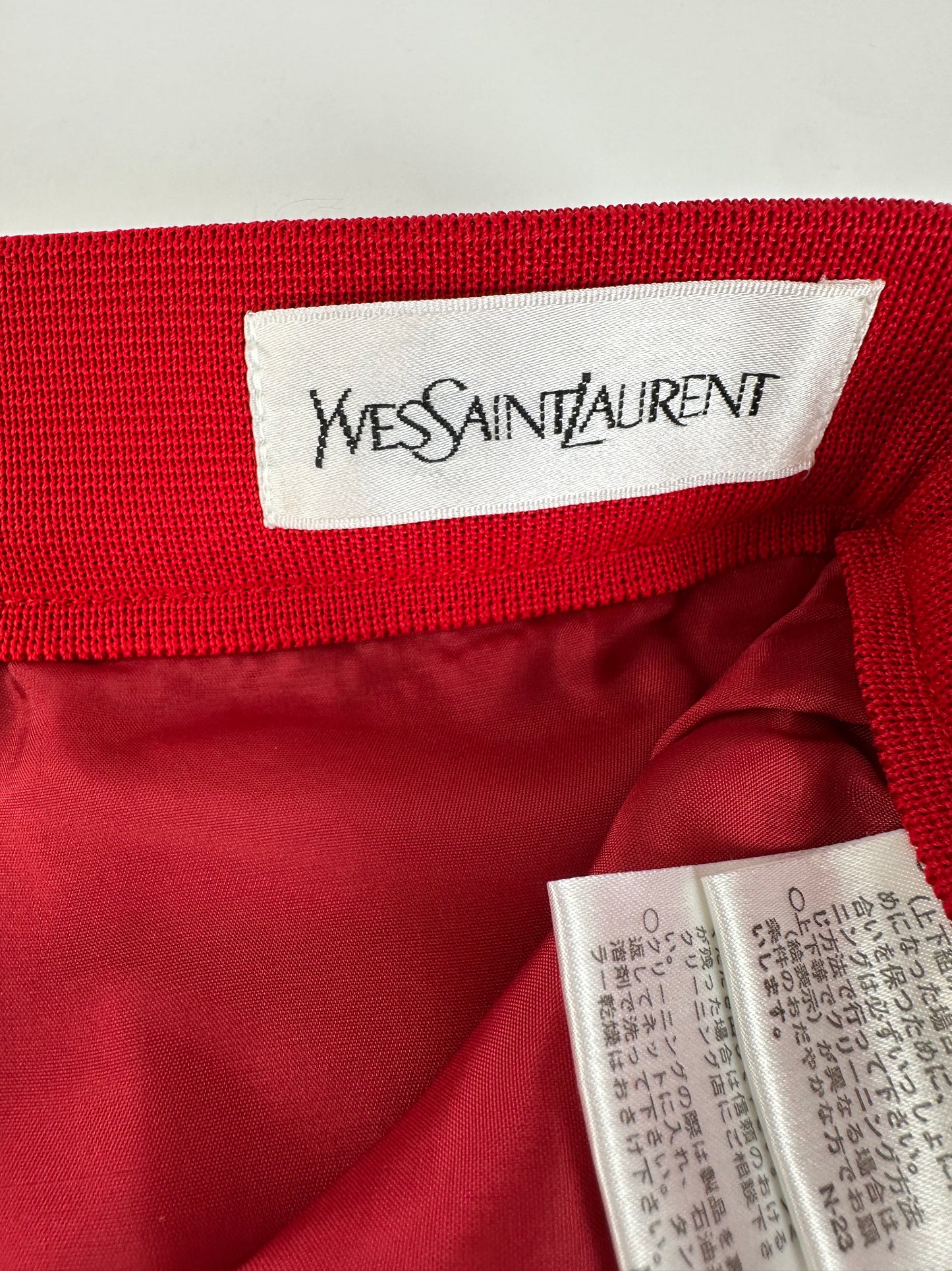 Vintage Yves Saint Laurent Wool Skirt Red S