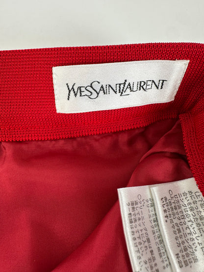 Vintage Yves Saint Laurent Wool Skirt Red S