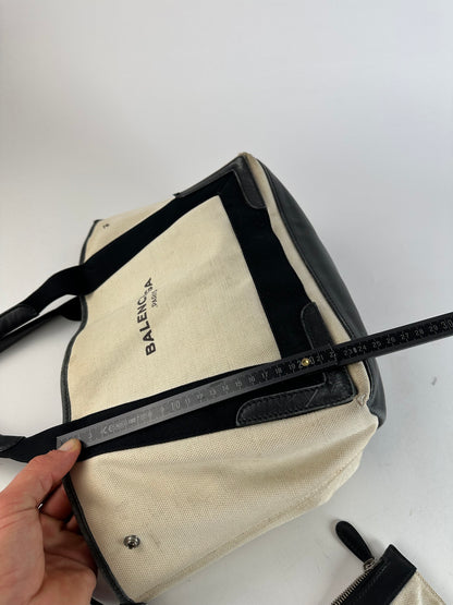 Vintage Balenciaga Tote Bag Black White