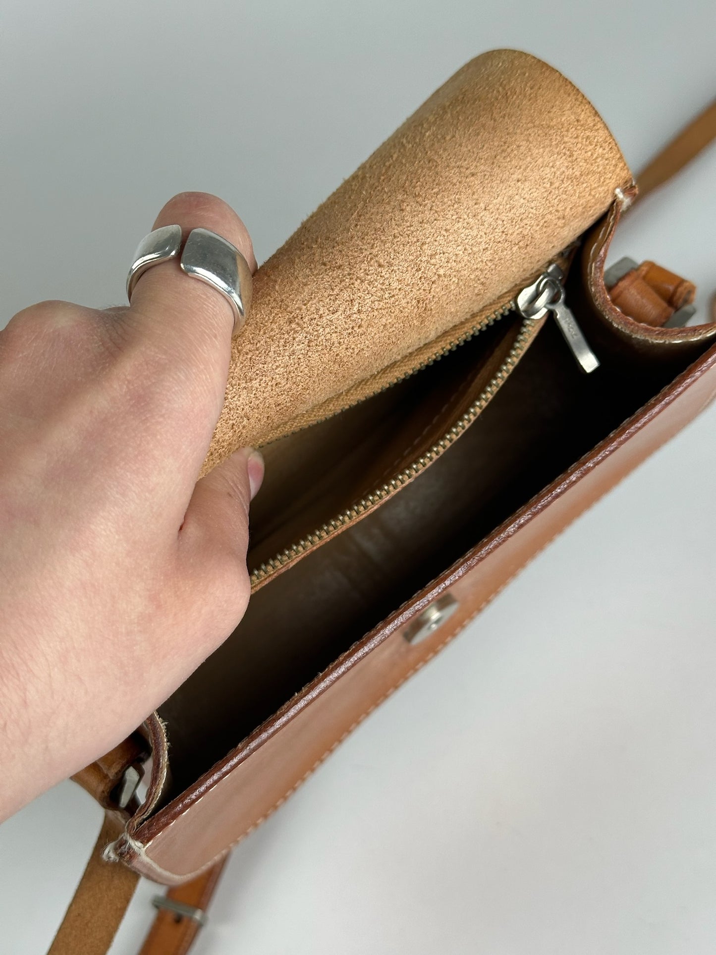 Vintage Courreges Kamel Leather bag