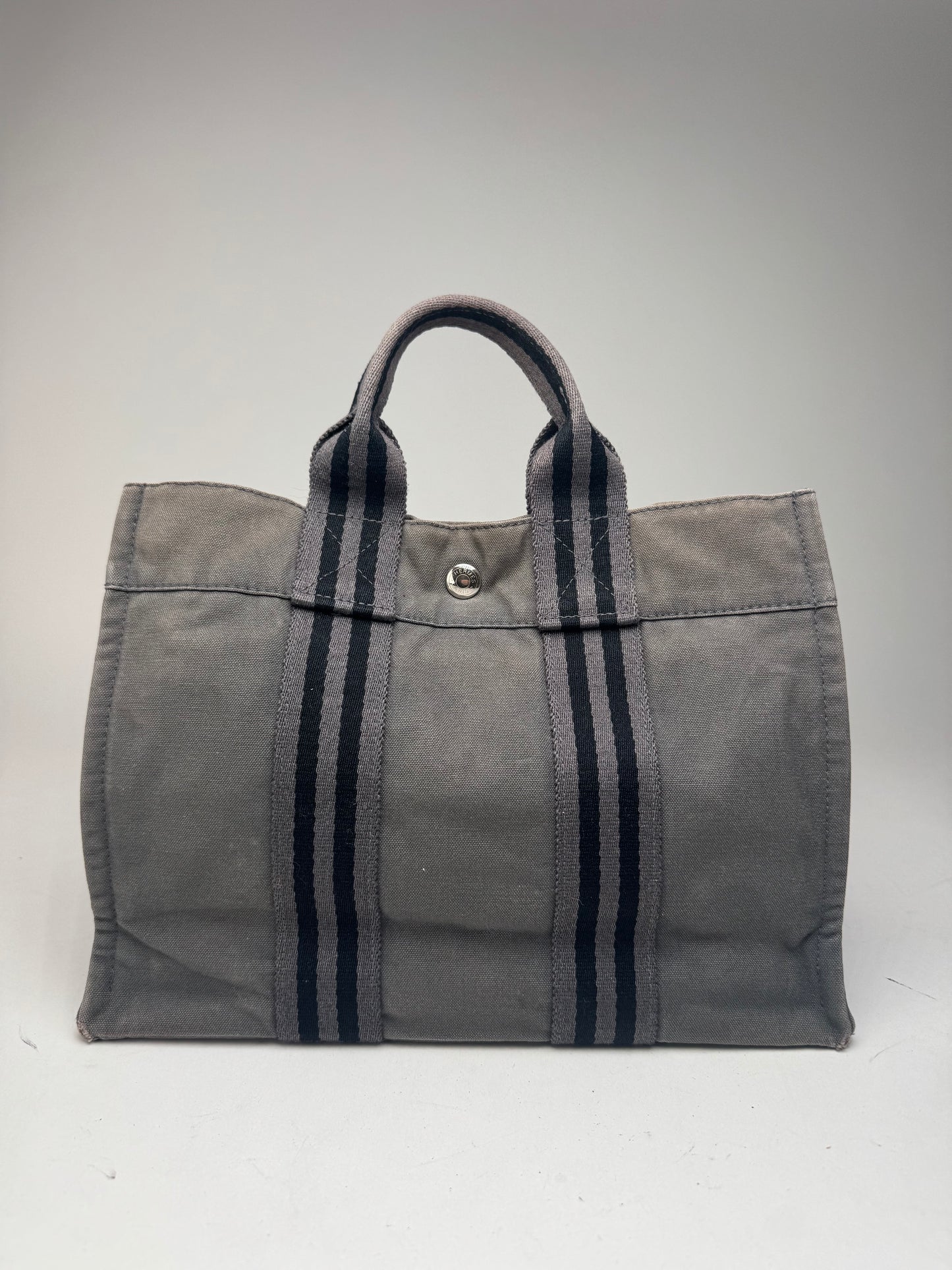Vintage Hermes Mini Tote Bag Grey black