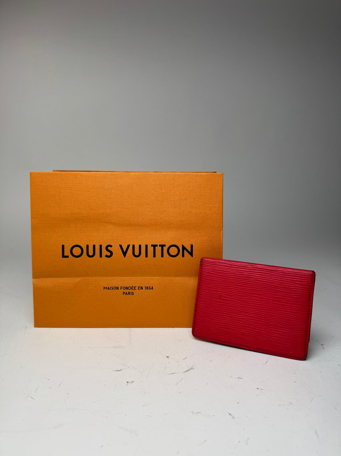 Vintage Louis Vuitton EPI Leather Card Holder red