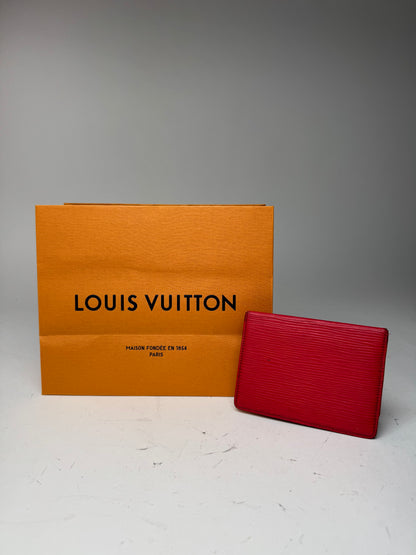 Vintage Louis Vuitton EPI Leather Card Holder red