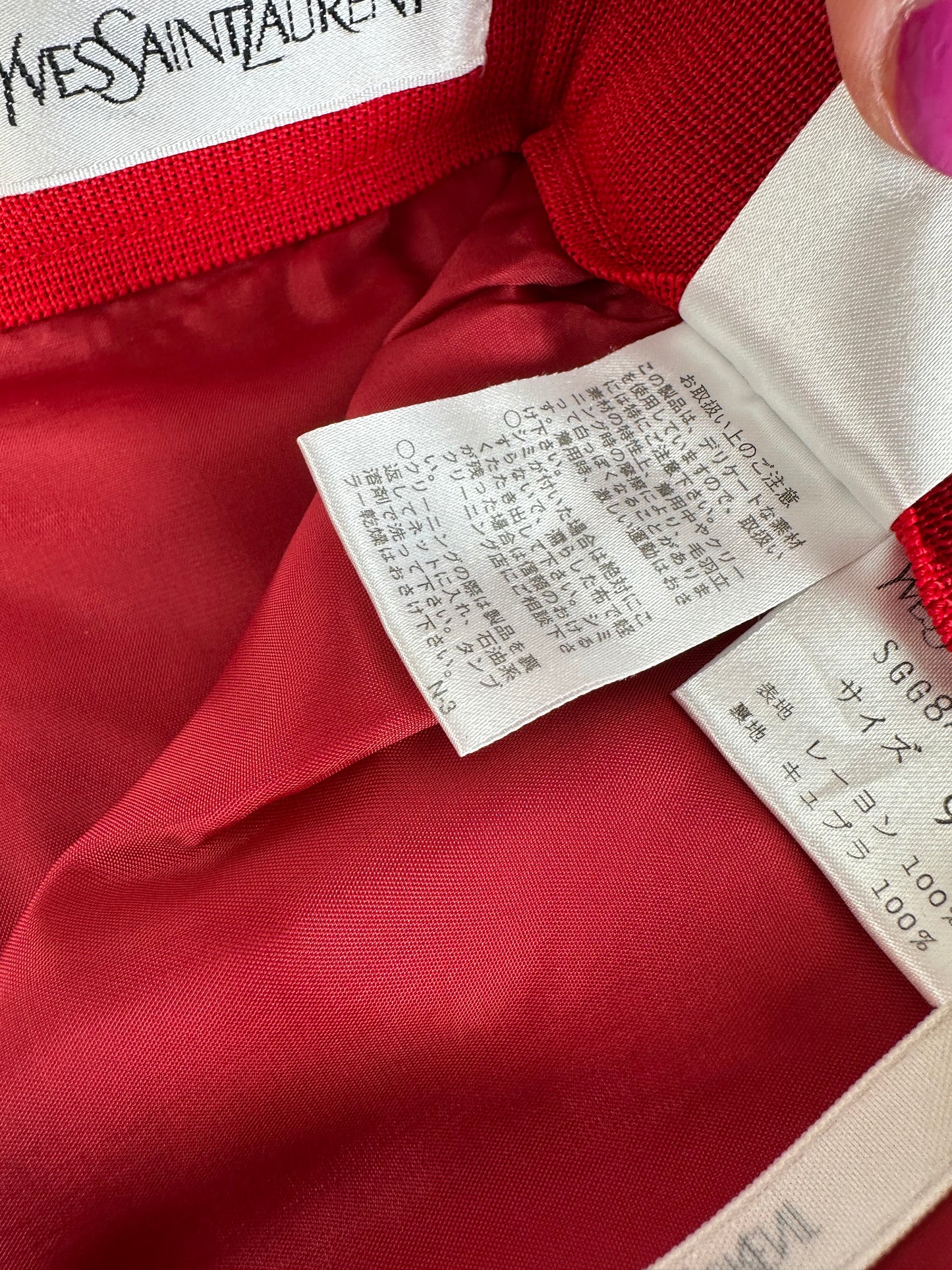 Vintage Yves Saint Laurent Wool Skirt Red S