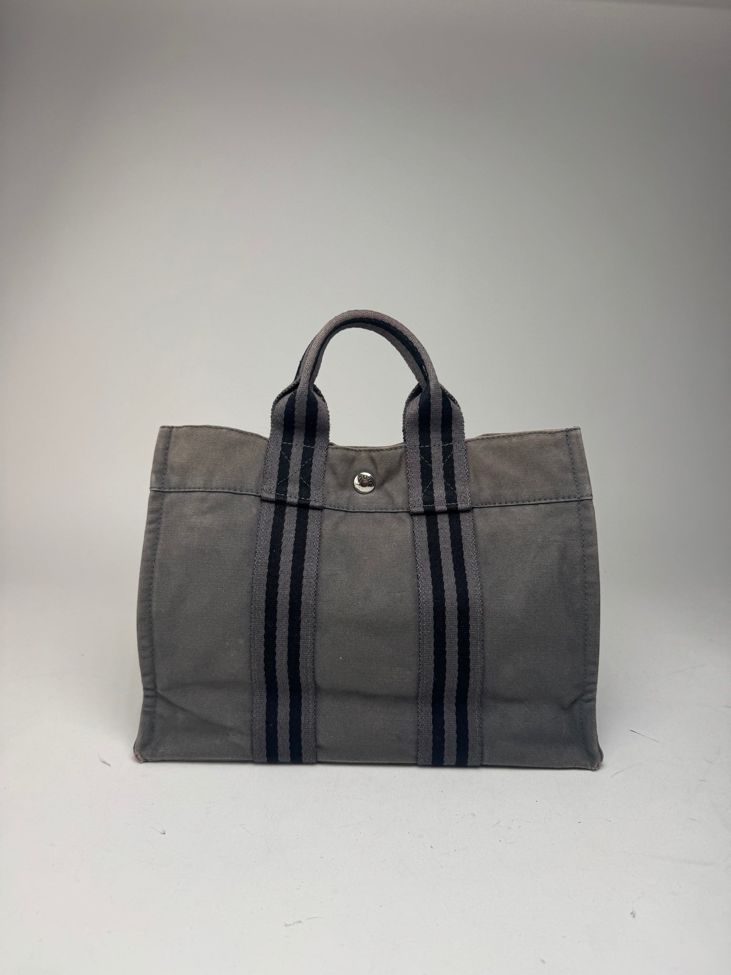 Vintage Hermes Mini Tote Bag Grey black