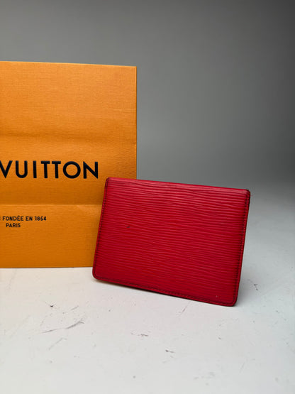 Vintage Louis Vuitton EPI Leather Card Holder red