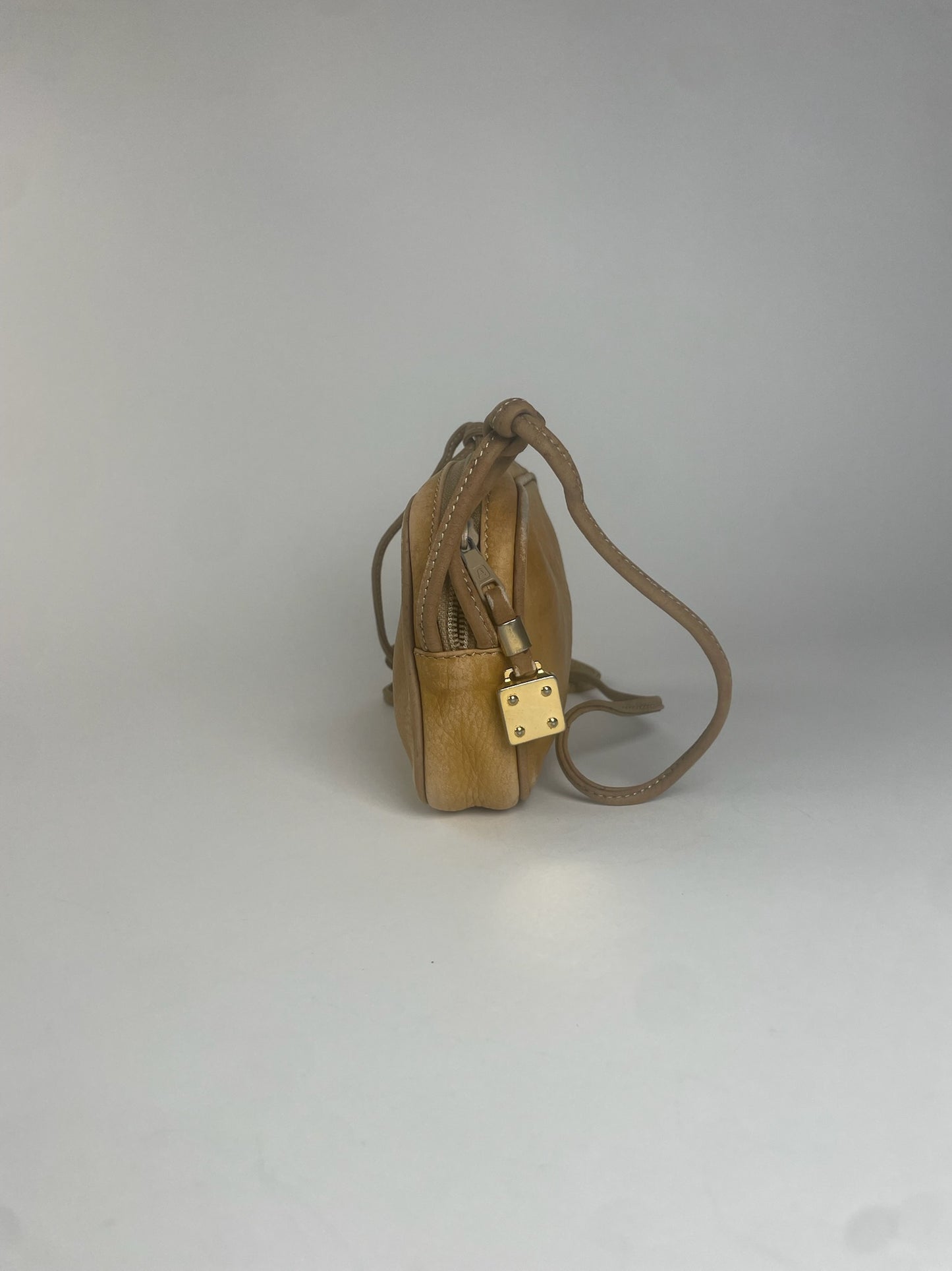 Vintage Loewe Madrid Anagram Leather Shoulder Bag Yellow