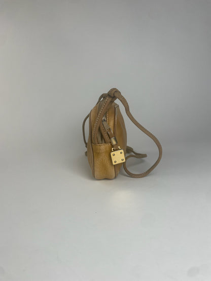 Vintage Loewe Madrid Anagram Leather Shoulder Bag Yellow