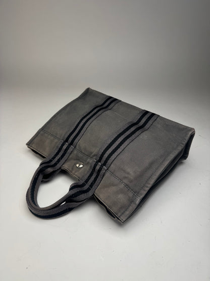 Vintage Hermes Mini Tote Bag Grey black
