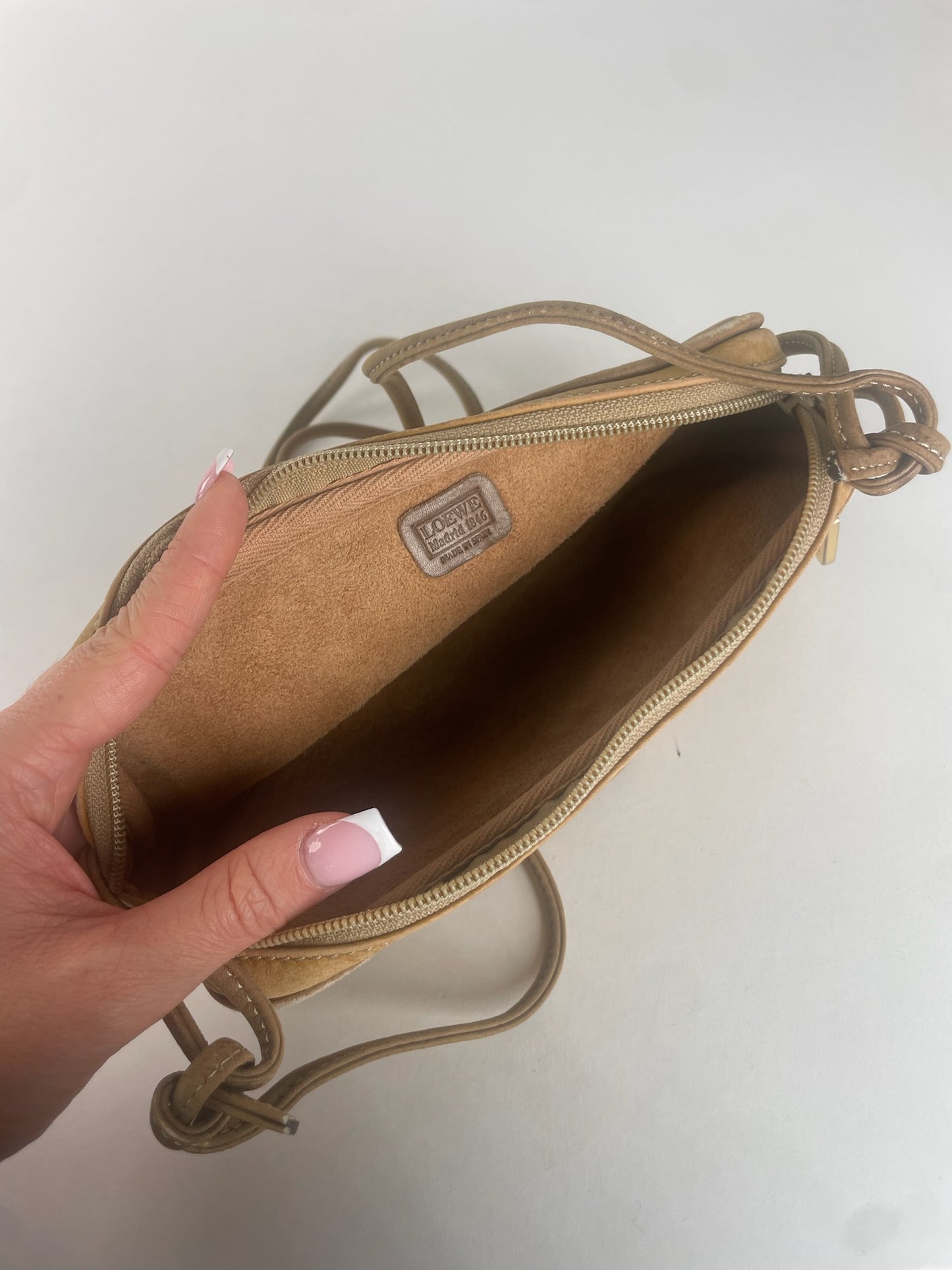 Vintage Loewe Madrid Anagram Leather Shoulder Bag Yellow