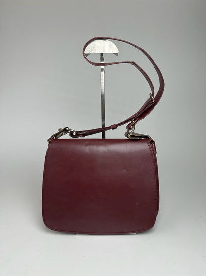 Vintage Cartier leather shoulder bag burgundy