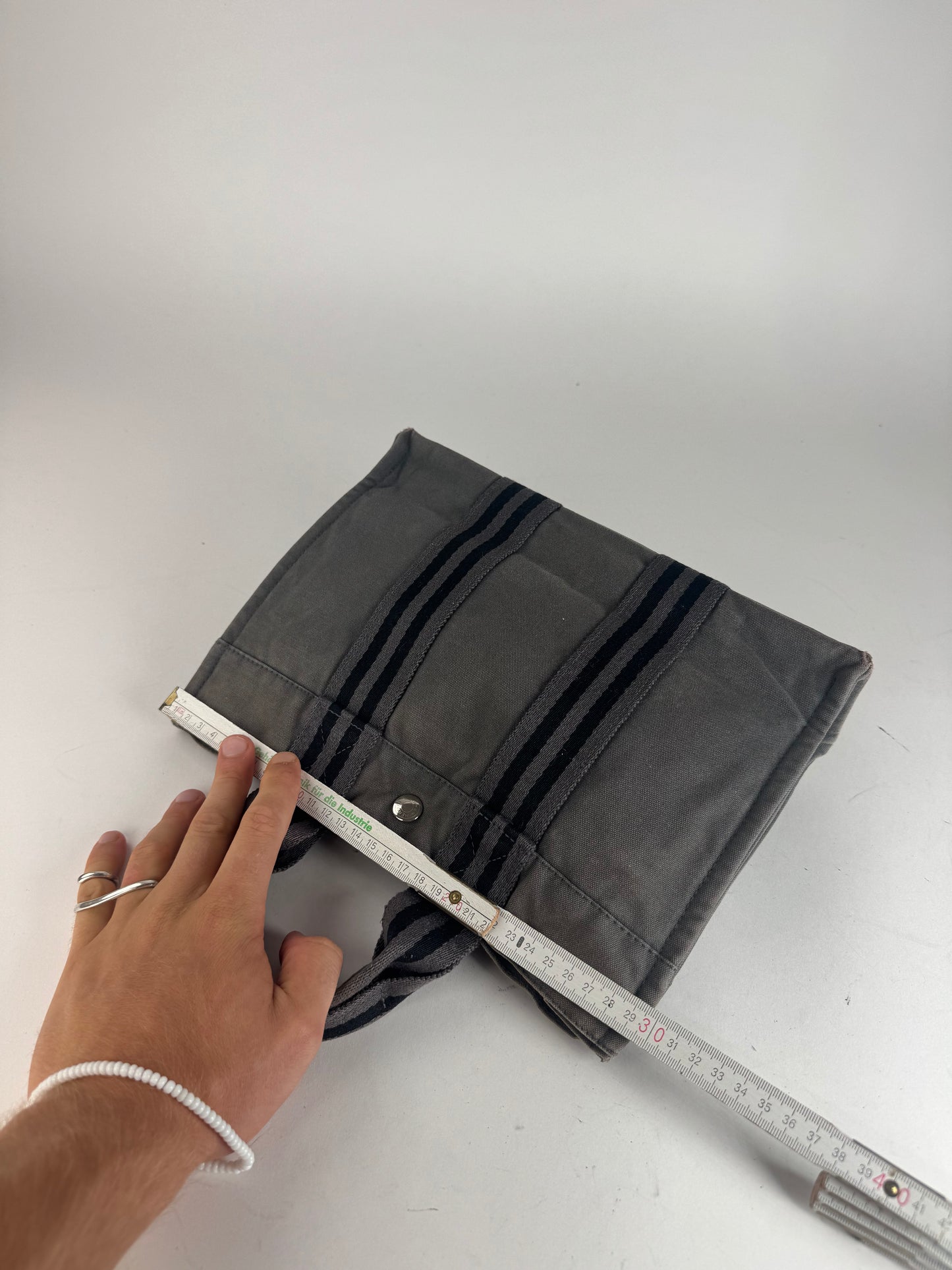 Vintage Hermes Mini Tote Bag Grey black