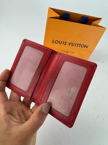 Vintage Louis Vuitton EPI Leather Card Holder red
