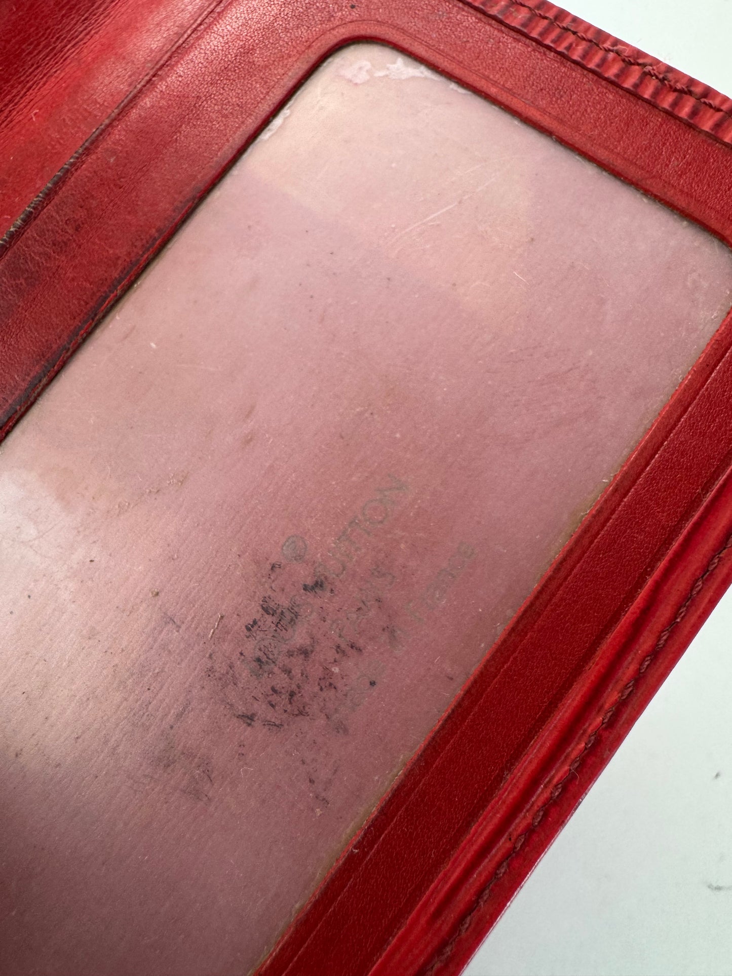 Vintage Louis Vuitton EPI Leather Card Holder red