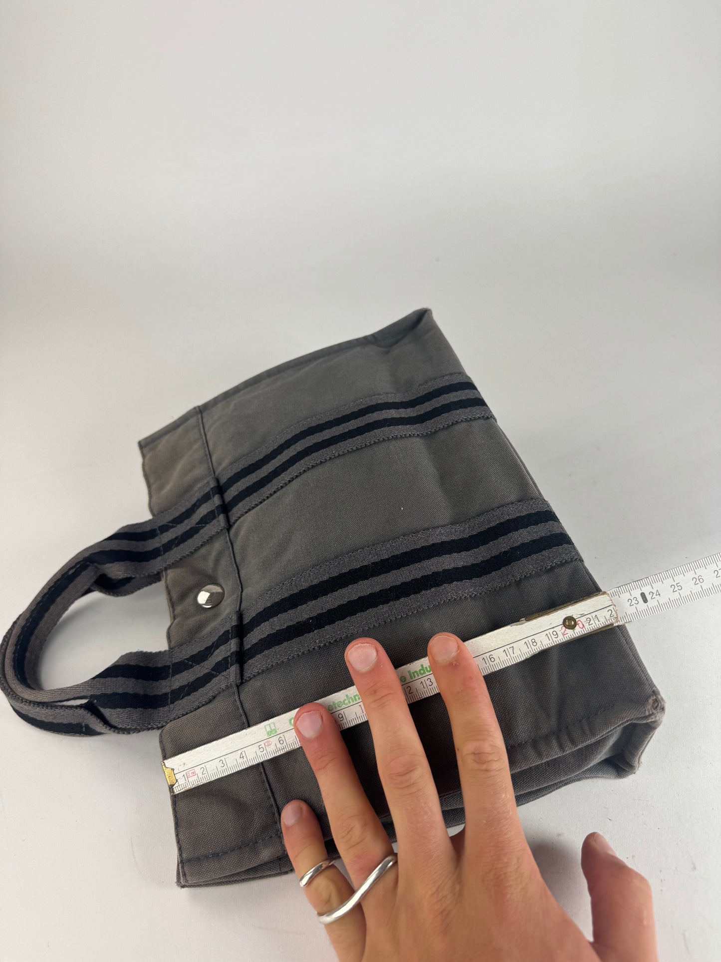 Vintage Hermes Mini Tote Bag Grey black