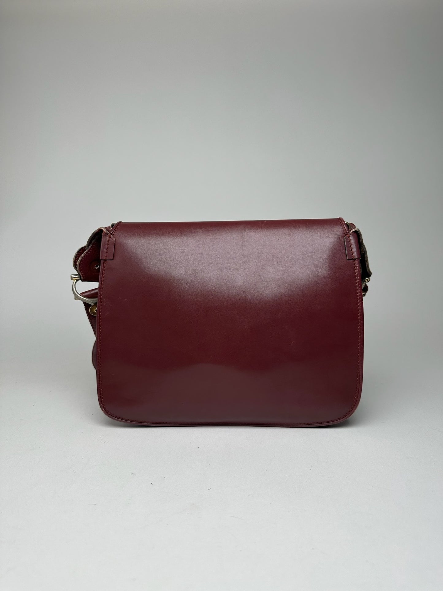 Vintage Cartier leather shoulder bag burgundy