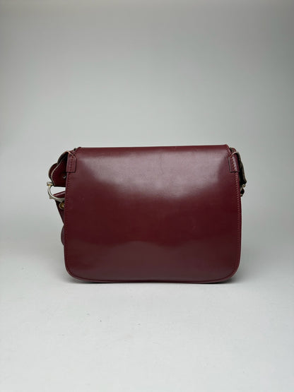 Vintage Cartier leather shoulder bag burgundy