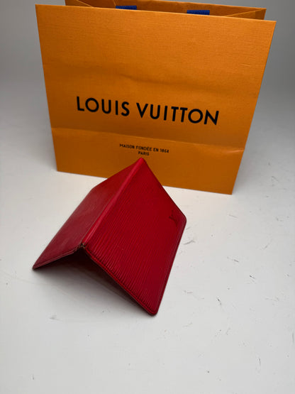 Vintage Louis Vuitton EPI Leather Card Holder red