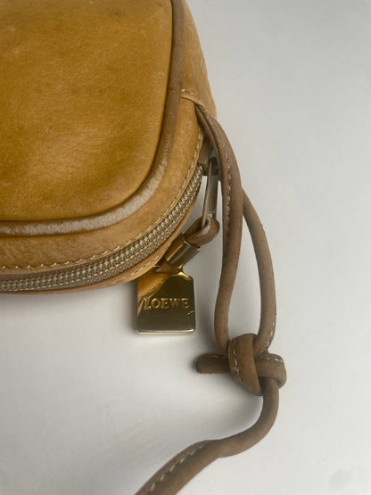 Vintage Loewe Madrid Anagram Leather Shoulder Bag Yellow