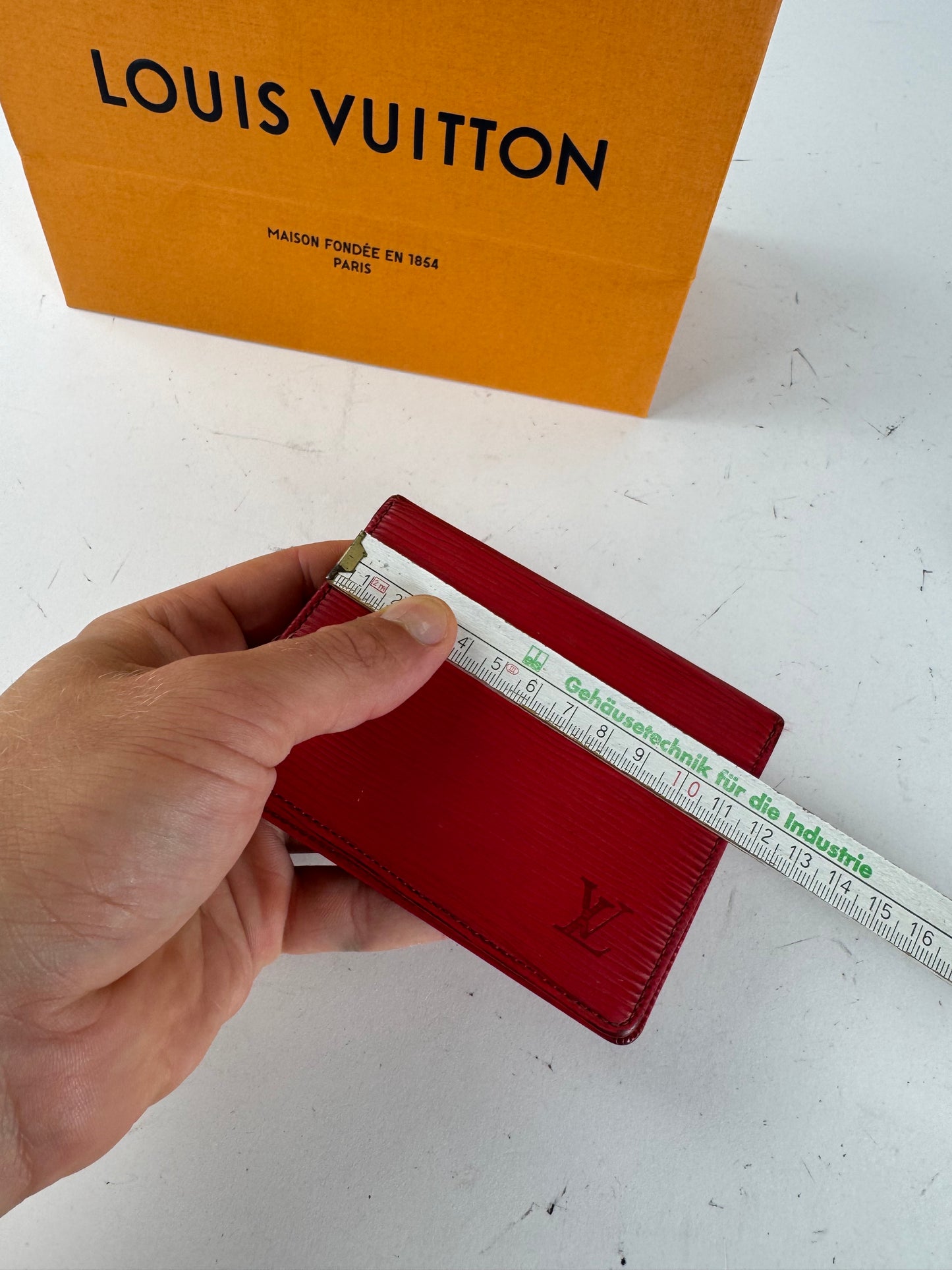 Vintage Louis Vuitton EPI Leather Card Holder red