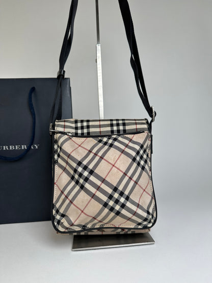Vintage Burberry Nova Check Crossbody Bag Beige