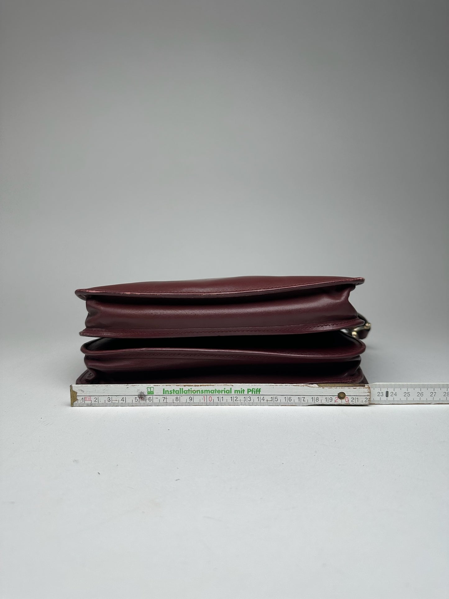 Vintage Cartier leather shoulder bag burgundy