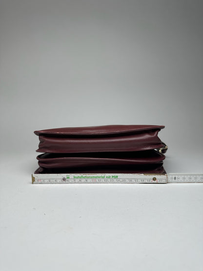 Vintage Cartier leather shoulder bag burgundy