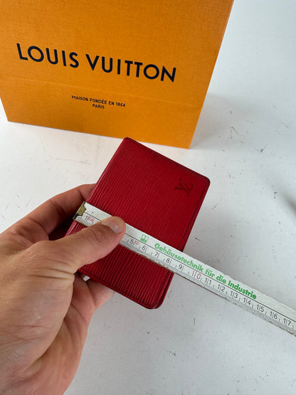 Vintage Louis Vuitton EPI Leather Card Holder red
