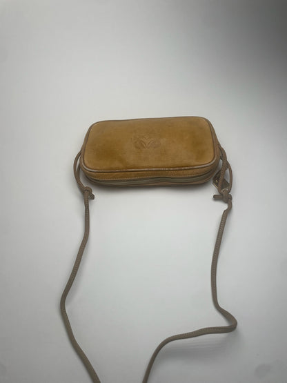 Vintage Loewe Madrid Anagram Leather Shoulder Bag Yellow